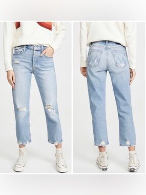 Mother Superior The Tomcat Jeans The Confession Light Blue Distressed Size 29